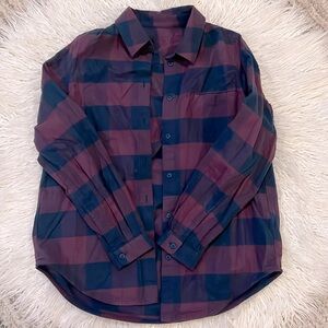 Purple and navy lululemon flannel, size 4